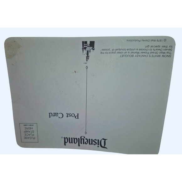 Vintage 1979 Disney Snow White & Seven Dwarfs Postcard Disneyland Collectible 7" - Picture 2 of 6